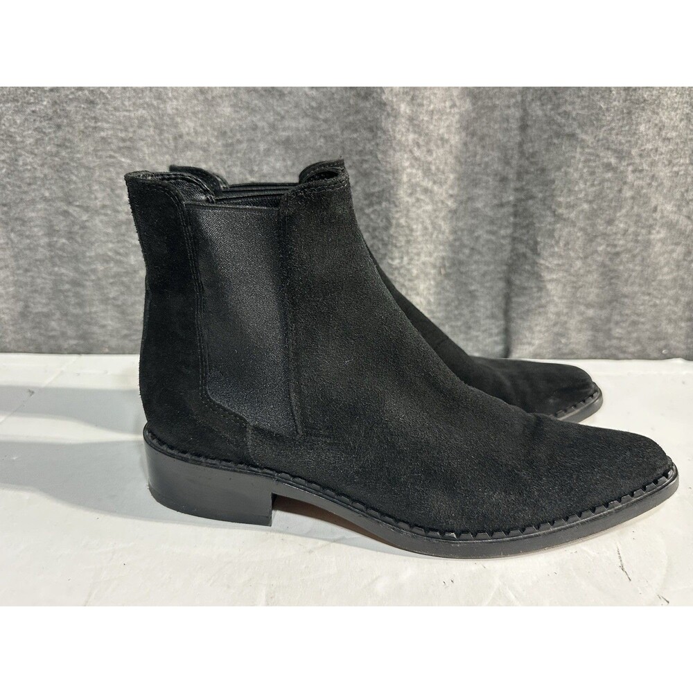 Vince Boots Denver Western Chelsea Leather Ankle Booties Black US 6.5 EU 36.5 M